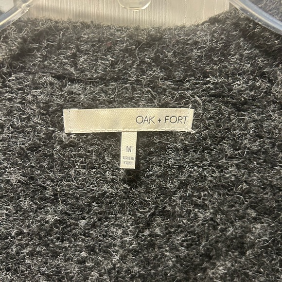 Women’s Oak + Fort Thick Gray Cardigan with Pockets Size Medium - Picture 2 of 4